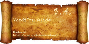 Vozáry Alida névjegykártya